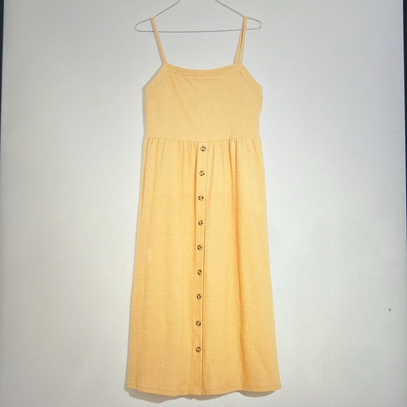 Madewell Cami Button-Front Textured Pickets Midi Dress Size Medium - Picture 4 of 12